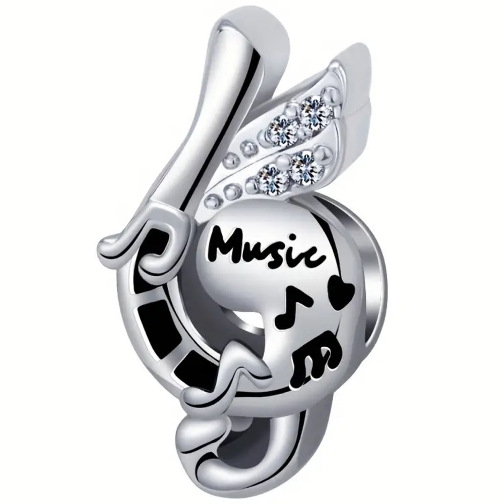 925 sterling Silver Music Note Pendant charm for bracelets/necklace NWT